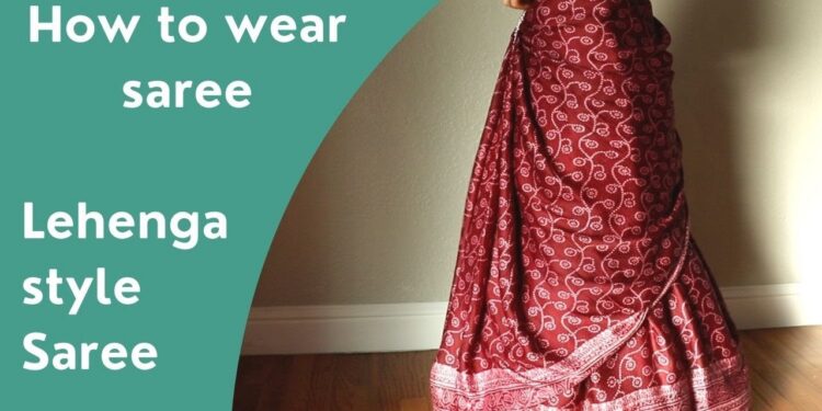 How to wear saree | Lehenga style Saree | ISKCON Style